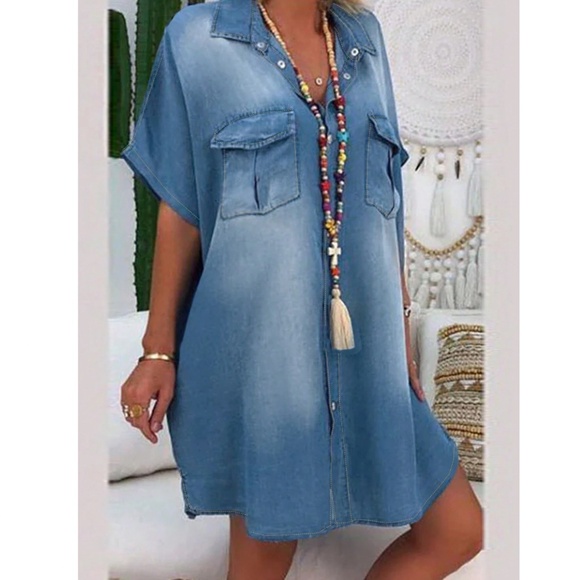 Dark wash Denim Side Button Look Set
